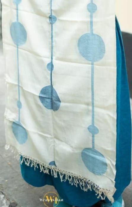 Cotton scarf with heavy jamdani work